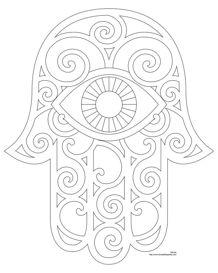 Hamsa Hand Coloring Page Printable | Embroidery patterns, Coloring ...