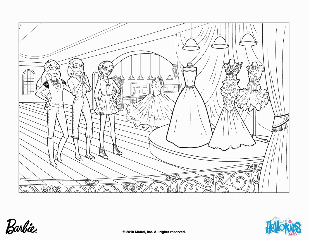 Barbie A FASHION FAIRYTALE coloring pages - Barbie and her glitter ...
