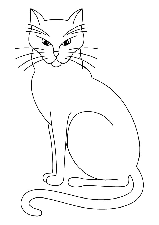 Cat coloring page - Animals Town - animals color sheet - Cat free ...