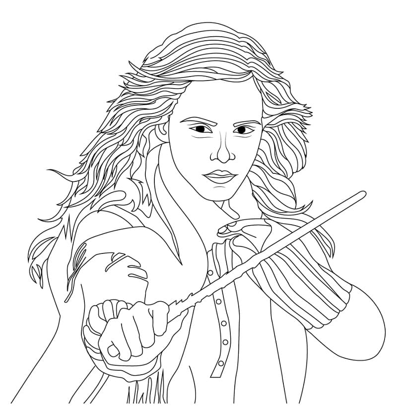 Awesome Hermione Coloring Page - Free Printable Coloring Pages for Kids