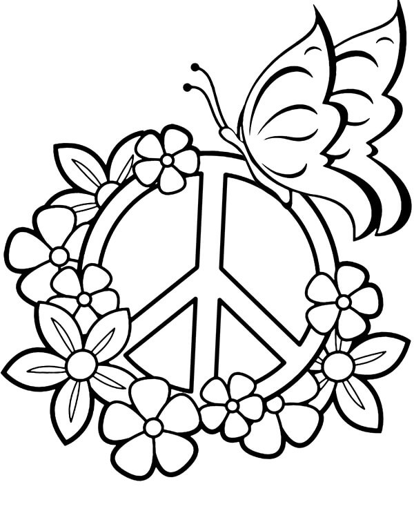Peace Sign Coloring Pages - Free Printable Coloring Pages for Kids