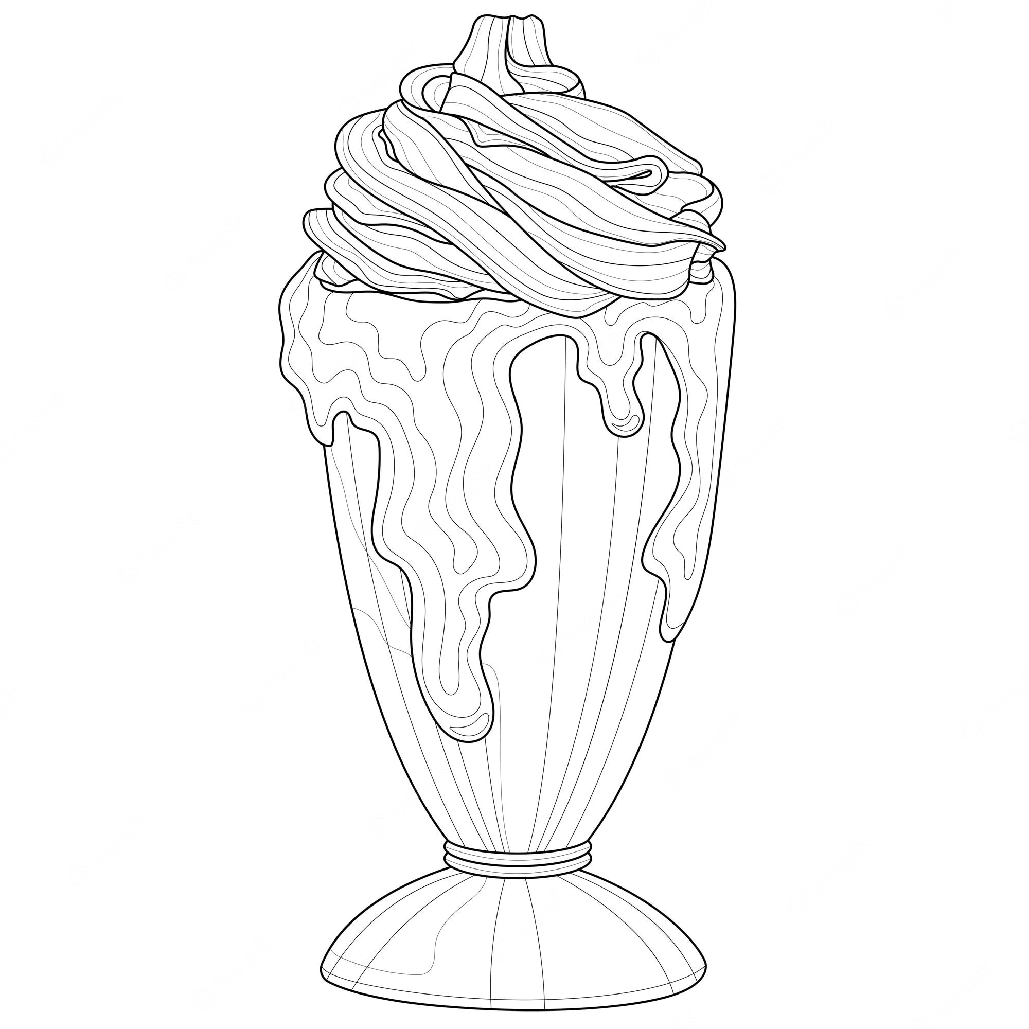 Premium Vector | Milkshake.coloring book antistress for children and  adults. illustration isolated on white background.