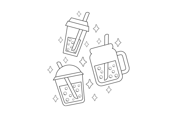 Kawaii Bubble Tea Coloring Pages SVG Cut file by Creative Fabrica Crafts ·  Creative Fabrica