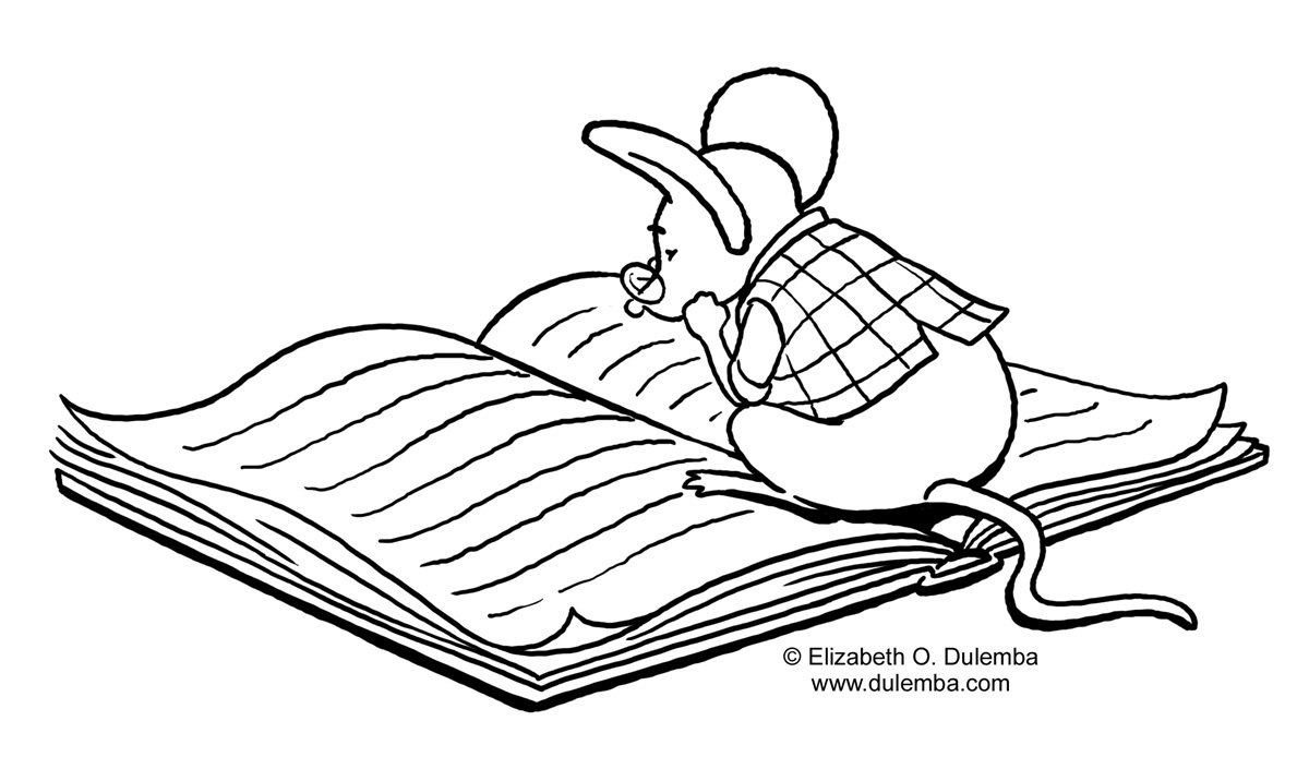 dulemba: Coloring Page Tuesday - Studying Mouse