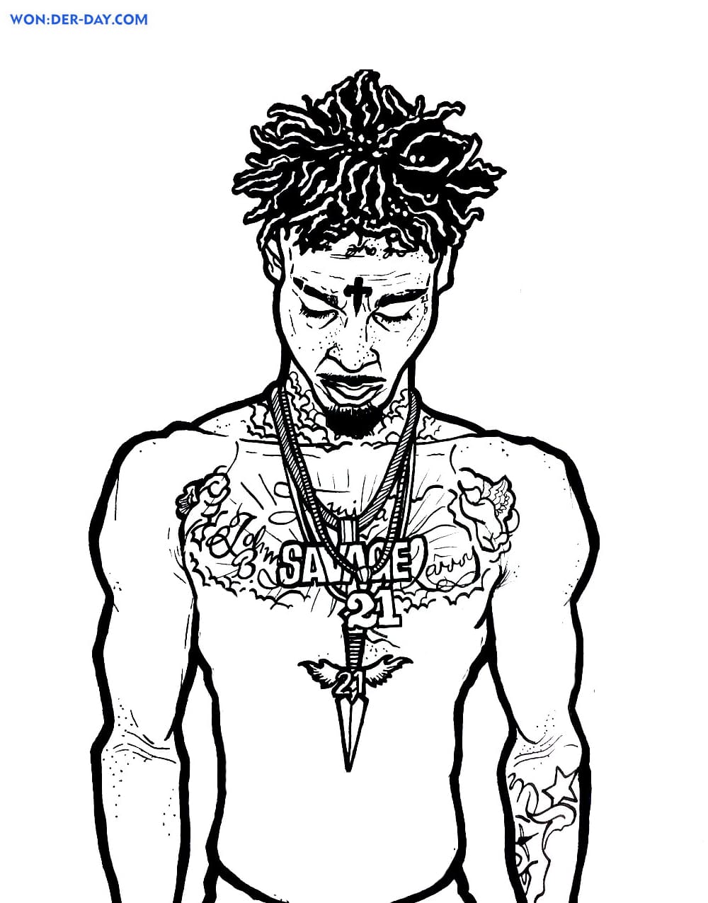 21 Savage coloring pages - Print for Free | WONDER DAY — Coloring pages for  children and adults