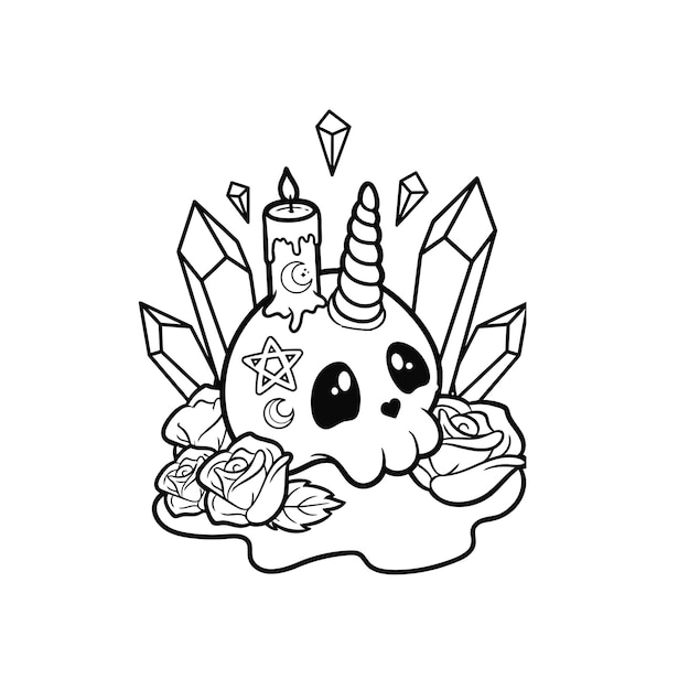 Premium Vector | Pastel Goth Coloring page