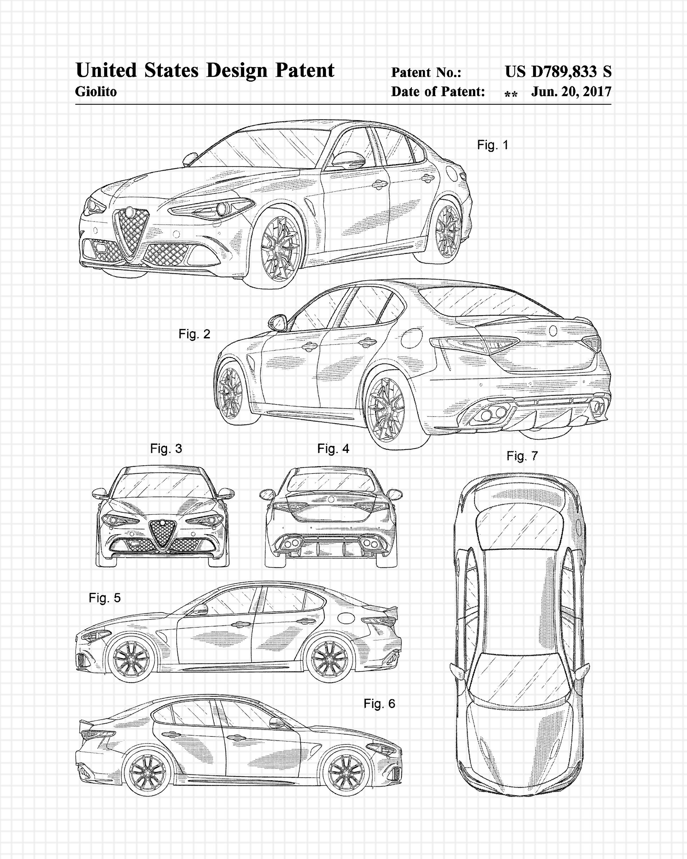 Alfa Romeo Giulia Patent Prints, 1 ...