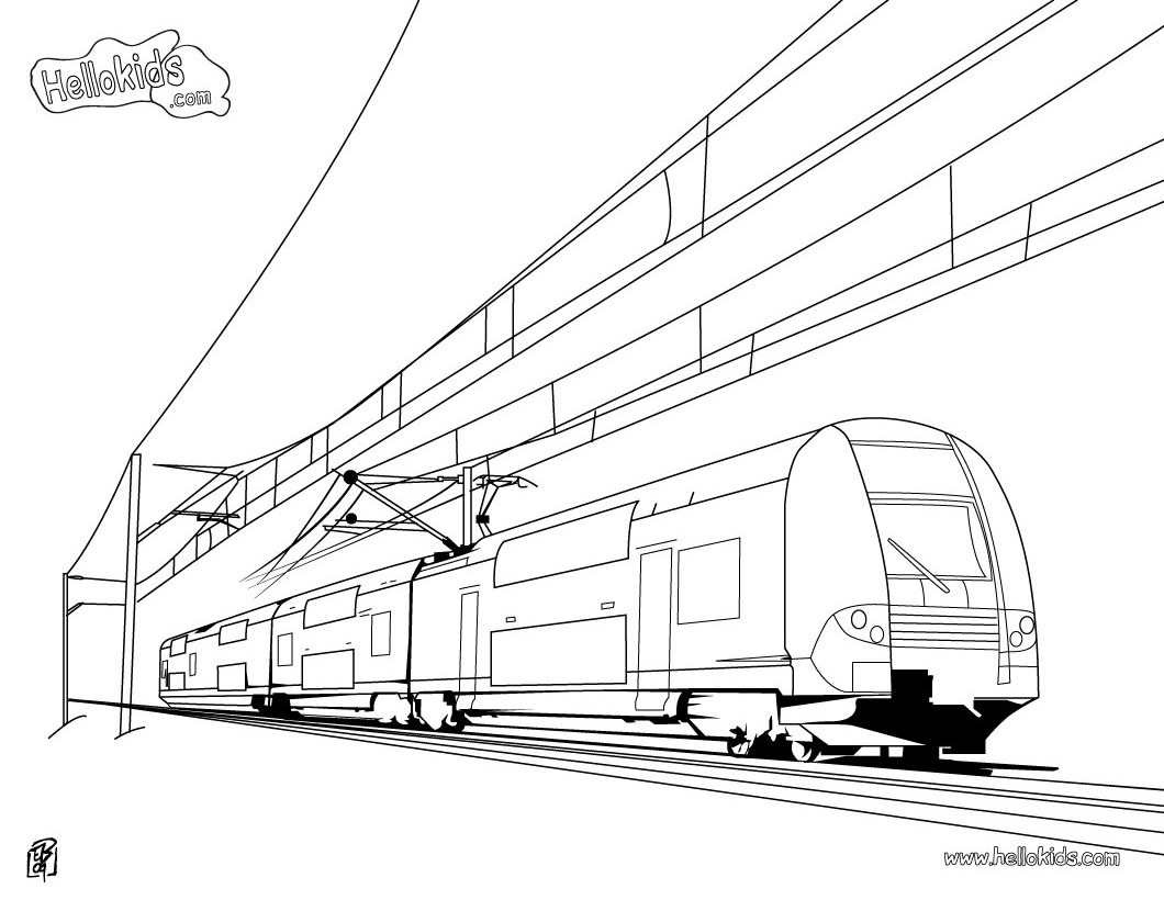 Train Subway and Railway Coloring Page - Get Coloring Pages