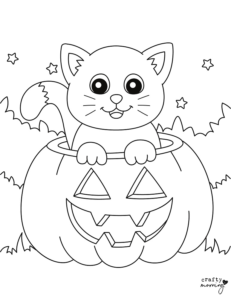 Halloween Cat Coloring Pages (Free Printables) - Crafty Morning