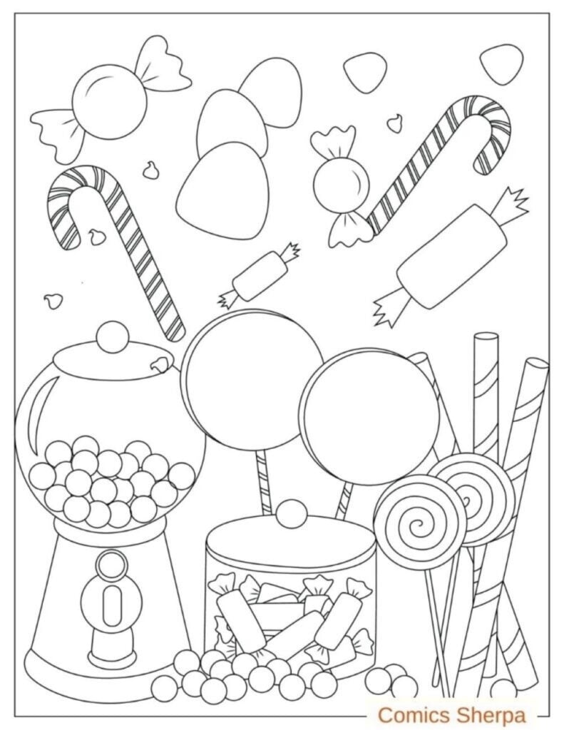 Free Candy Coloring Pages (Print and Download PDFs) - Comics Sherpa