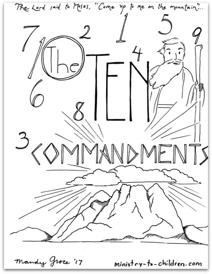 10 Commandments Coloring Book [Free Printable PDF] Pages for Kids