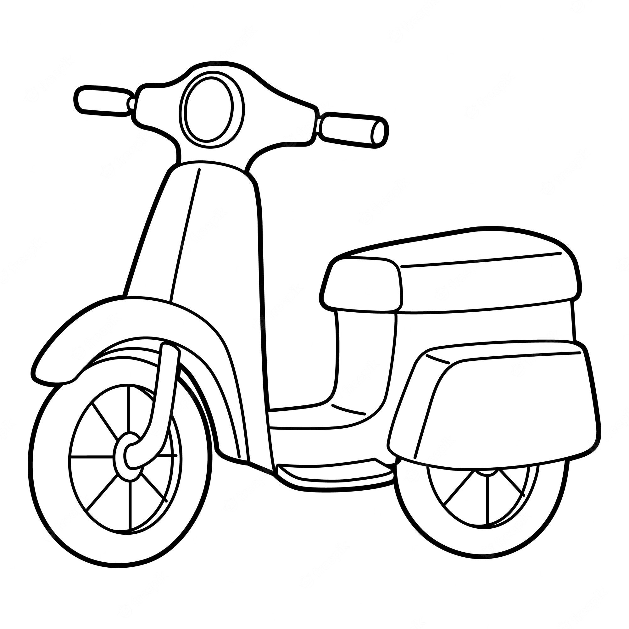 Premium Vector | Scooter coloring page isolated for kids