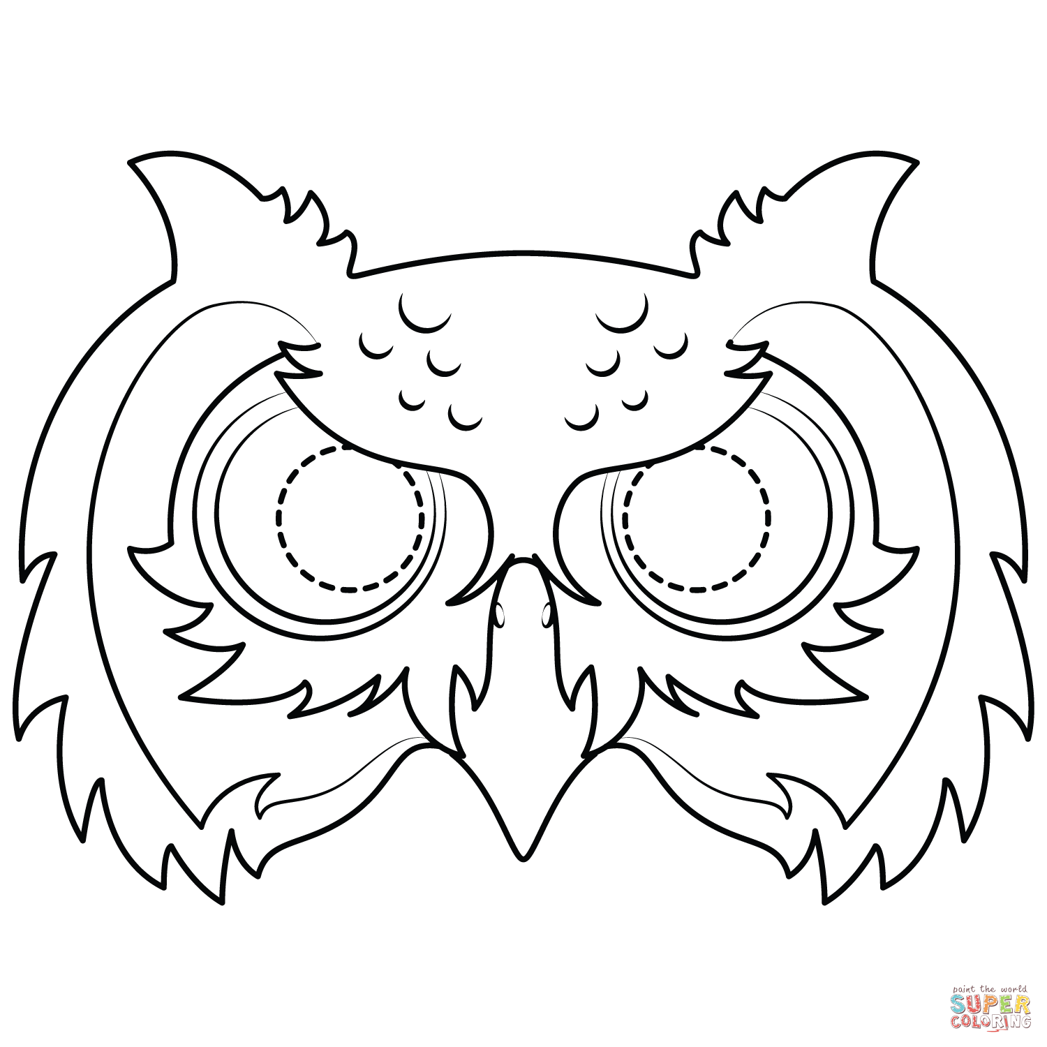 Owl Mask coloring page | Free Printable Coloring Pages