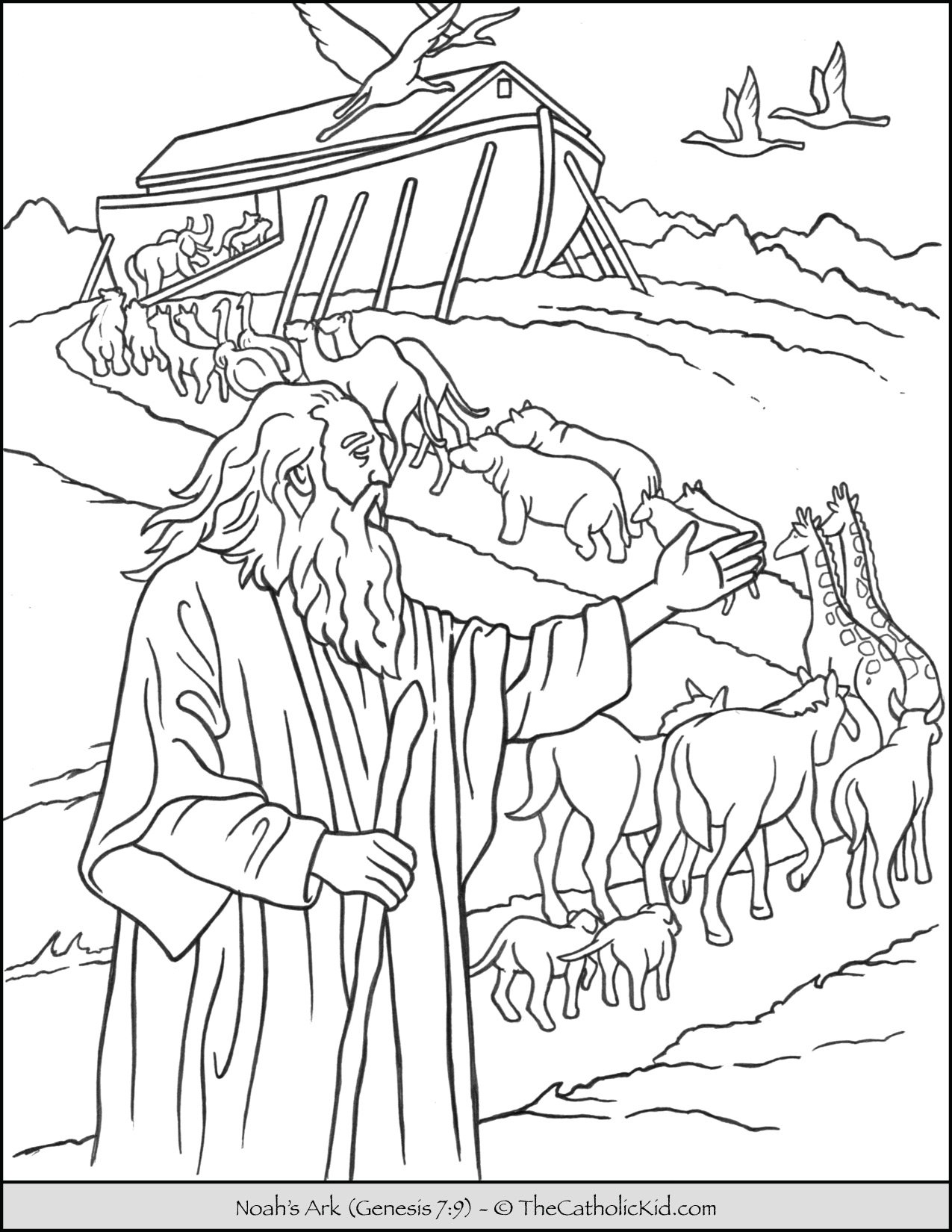 flood Archives - The Catholic Kid - Catholic Coloring Pages and Games for  Children