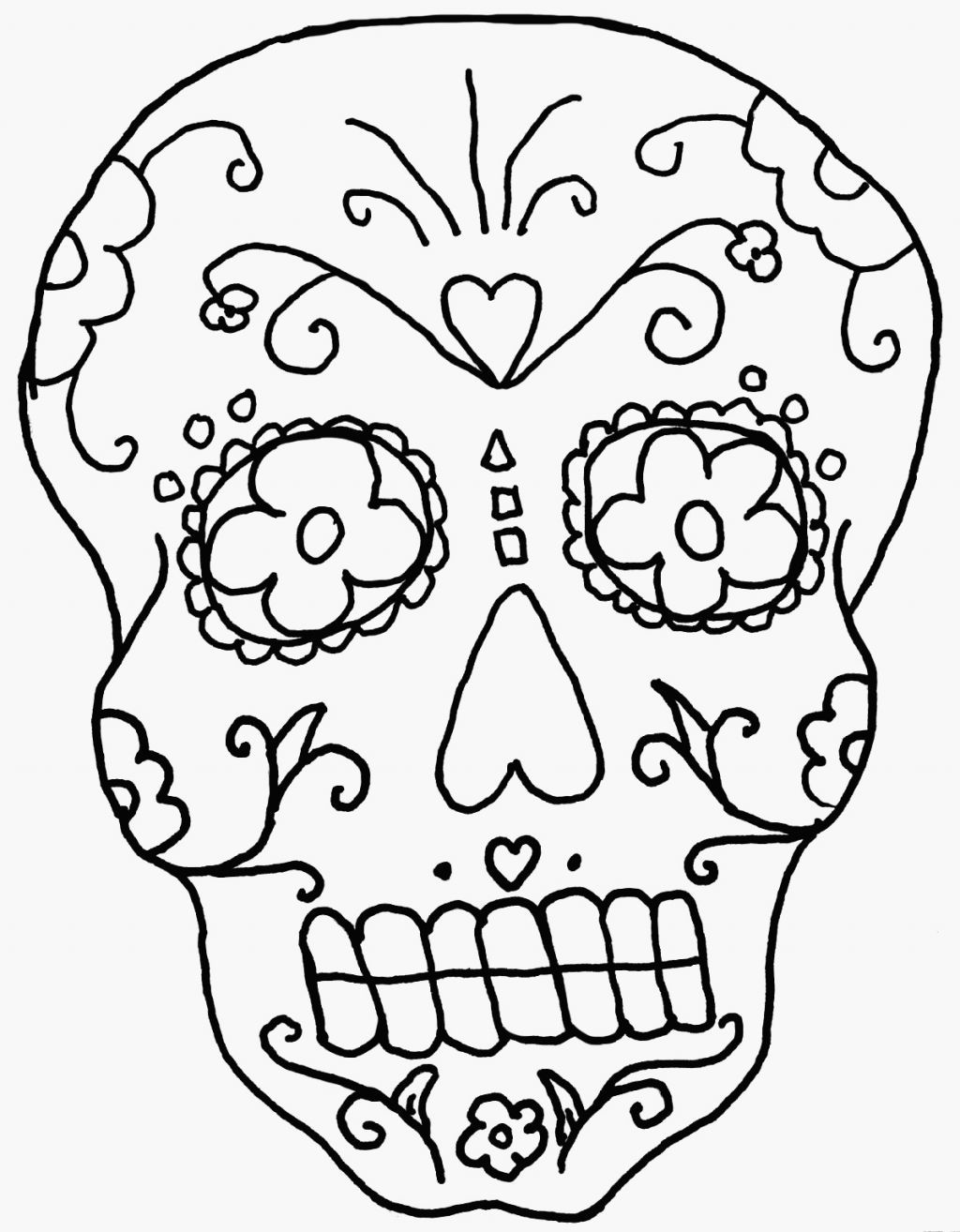 Day Of The Dead Skeleton Coloring Pages