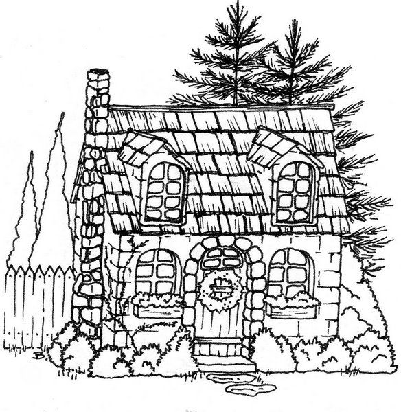 Cottage Coloring Pages at GetDrawings | Free download