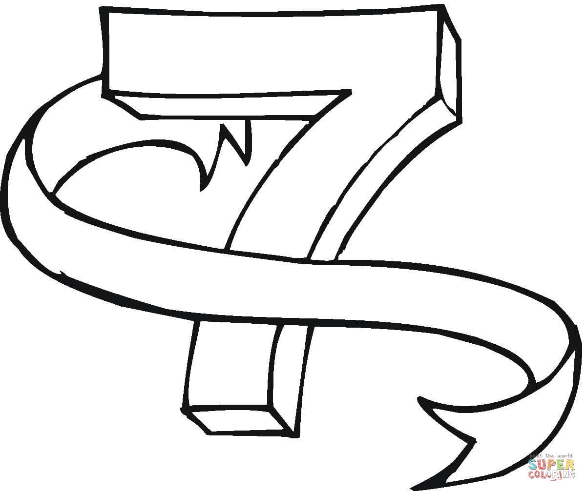 Number 7 coloring page | Free Printable Coloring Pages