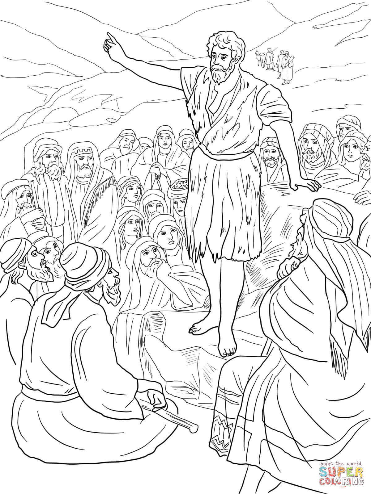 Zechariah, Elizabeth and Baby John the Baptist coloring page ...