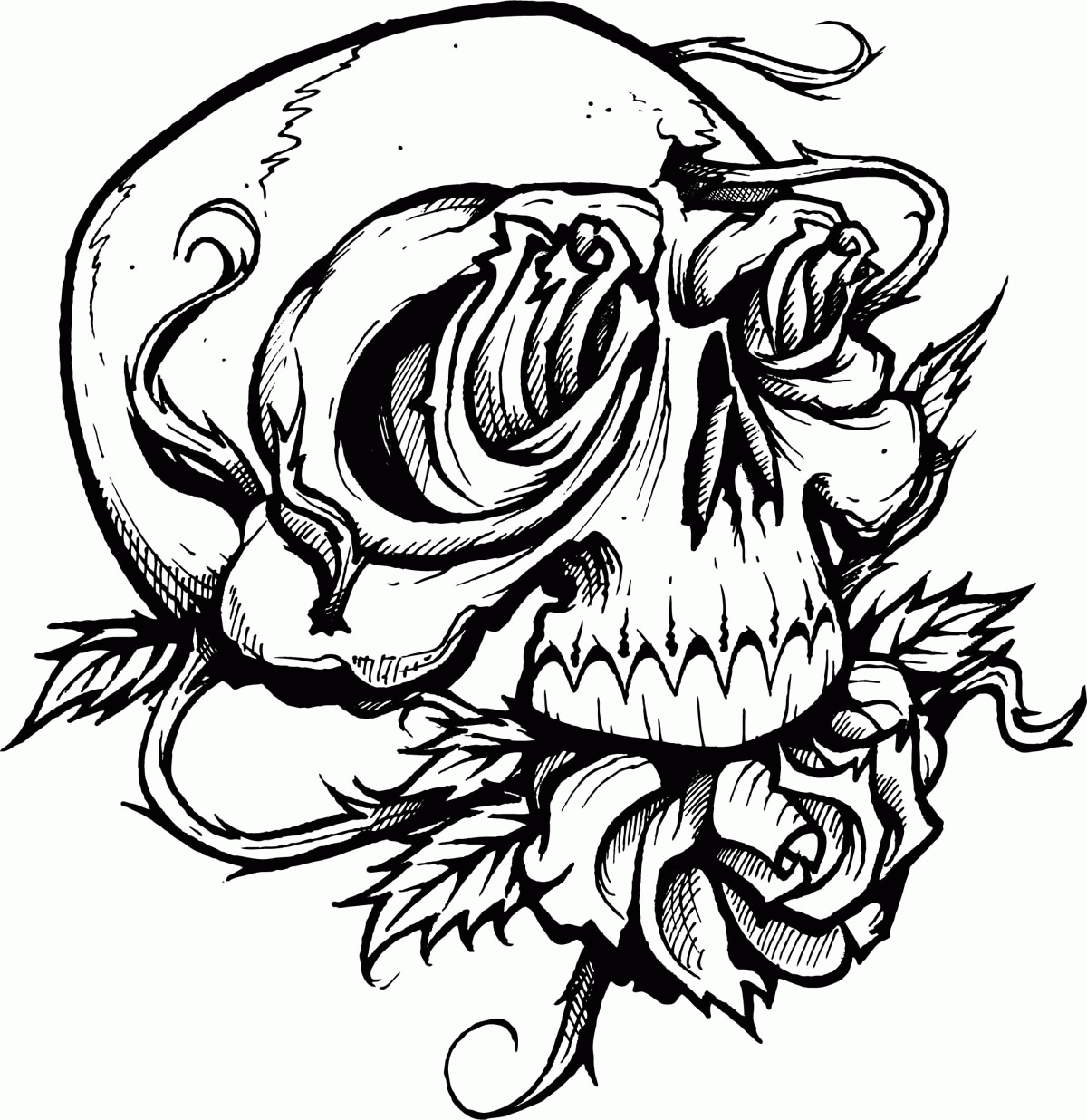 Skull Coloring - Coloring Pages for Kids and for Adults