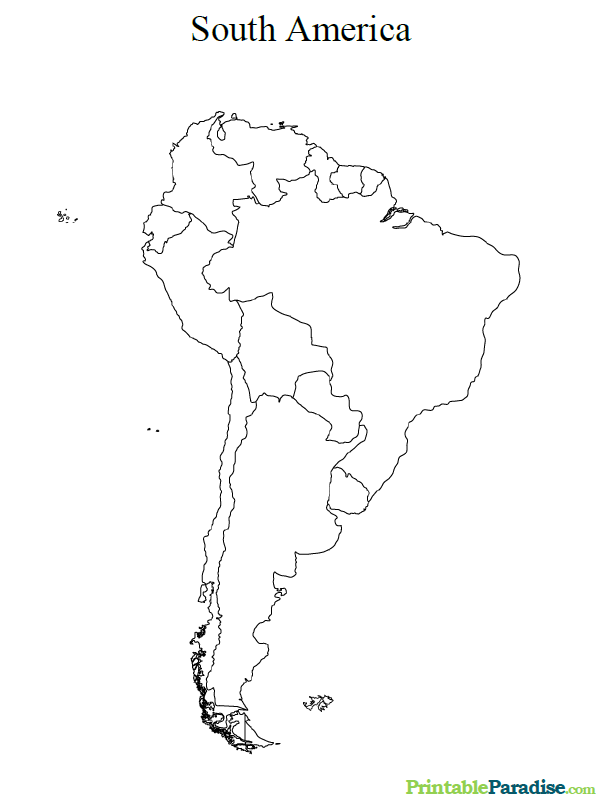 Printable Map of South America - Continent Map