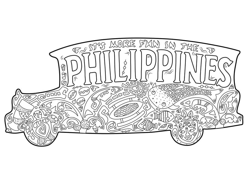 Philippines Jeepney Coloring Page - Free Printable Coloring Pages for Kids