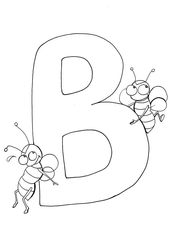 Preschool Kids Learn Letter B For Bee Coloring Page : Best Place to Color |  Bee coloring pages, Letter b coloring pages, Coloring pages inspirational