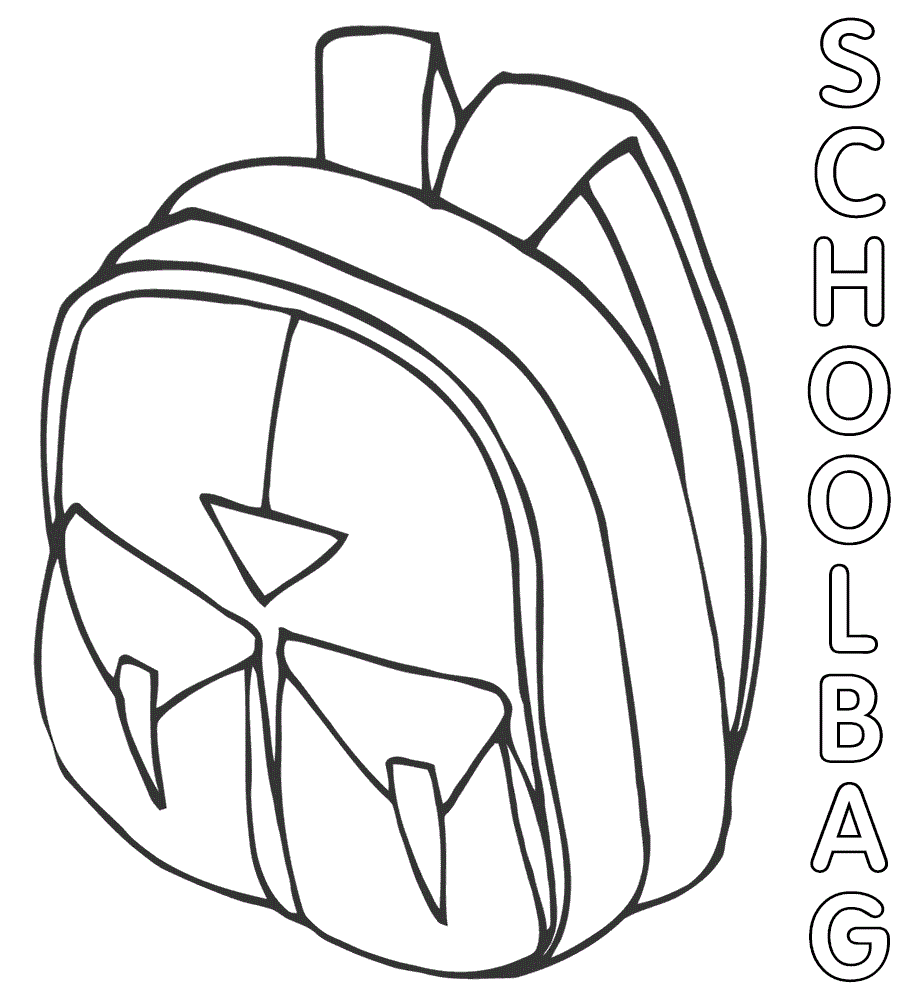 New School Bag Coloring Pages - Coloring Cool
