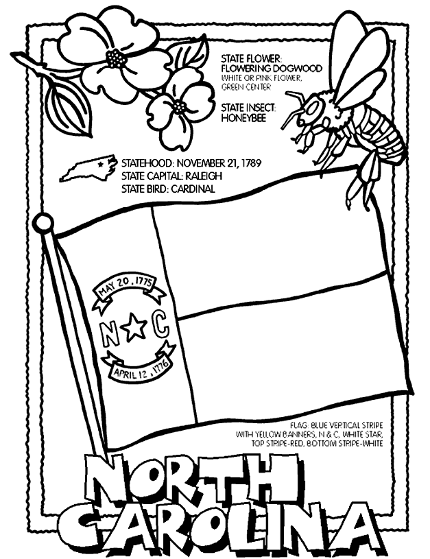 North Carolina coloring page | North carolina history, Nc social ...