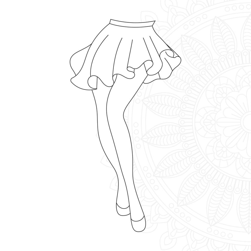 Girl leg coloring pages 6916645 Vector Art at Vecteezy