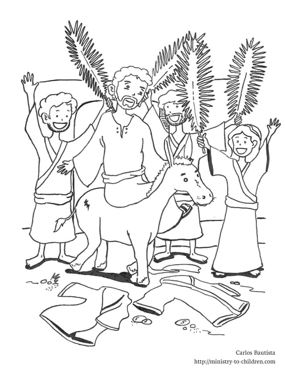 Palm Sunday Coloring Page - Jesus' Triumphant Entry Printable