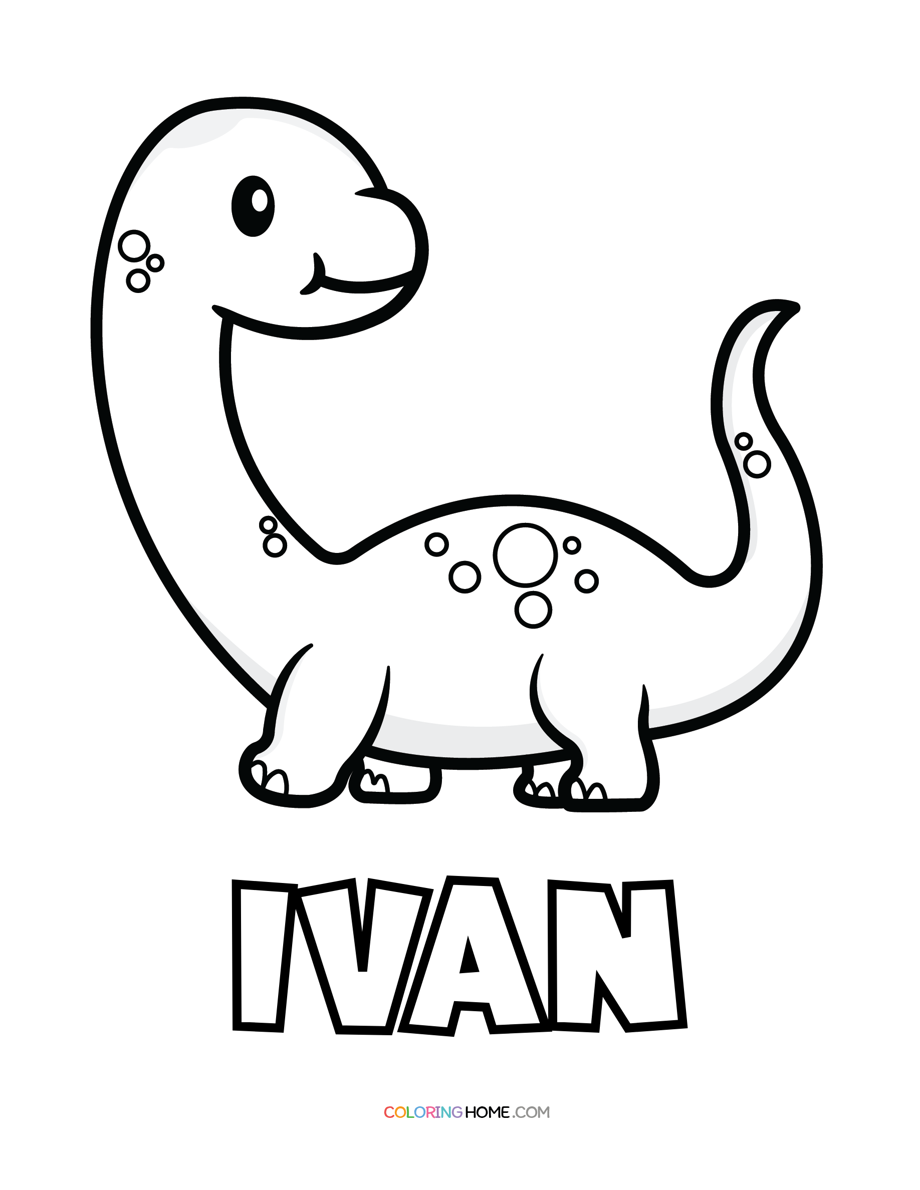 Ivan dinosaur coloring page