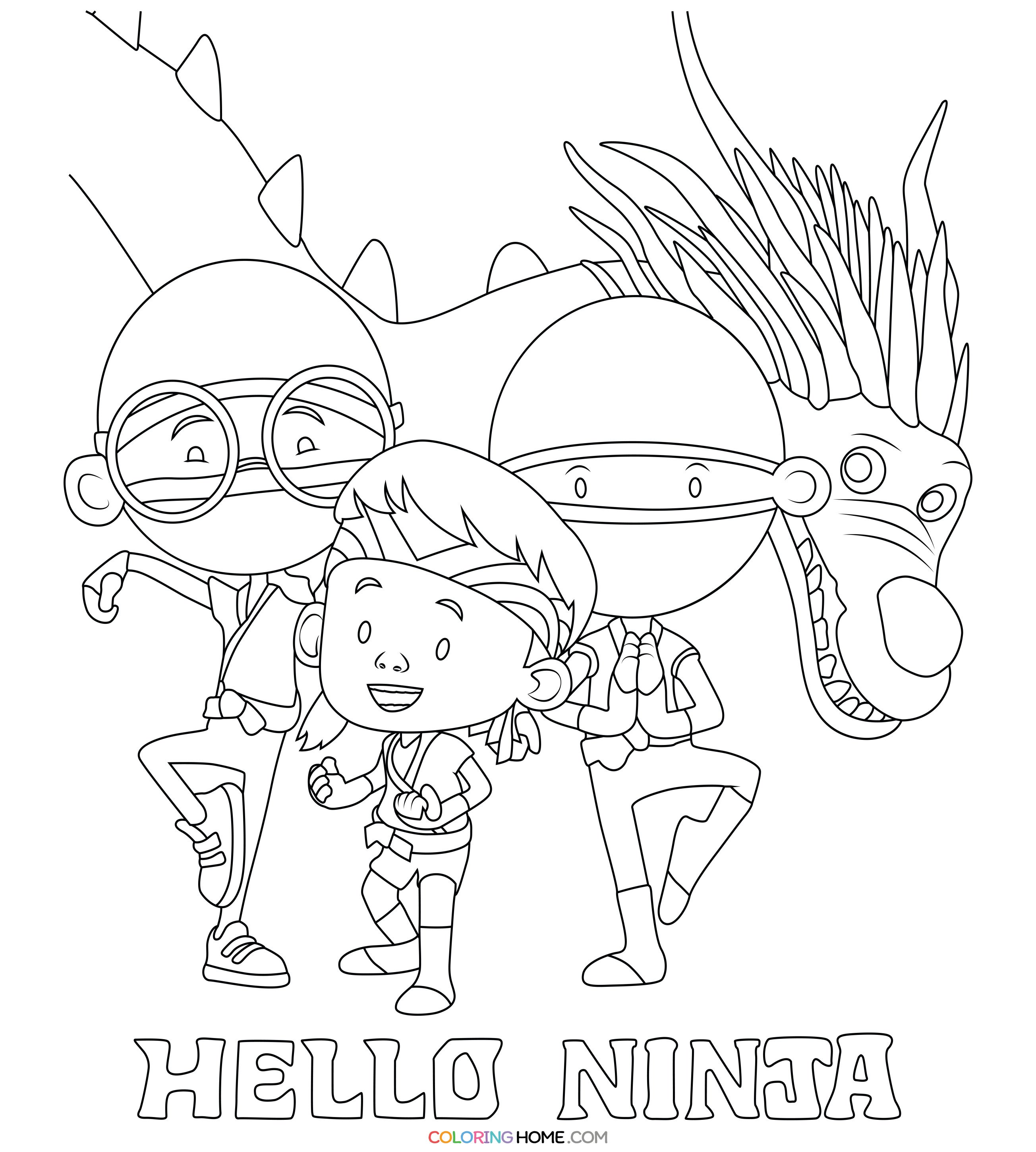 Hello Ninja coloring page
