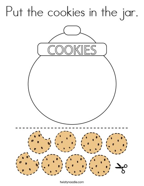 Put the cookies in the jar Coloring Page - Twisty Noodle
