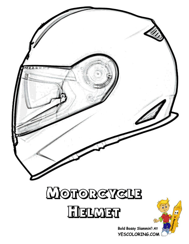 Free Dirt Bike Helmet Coloring Page free image download