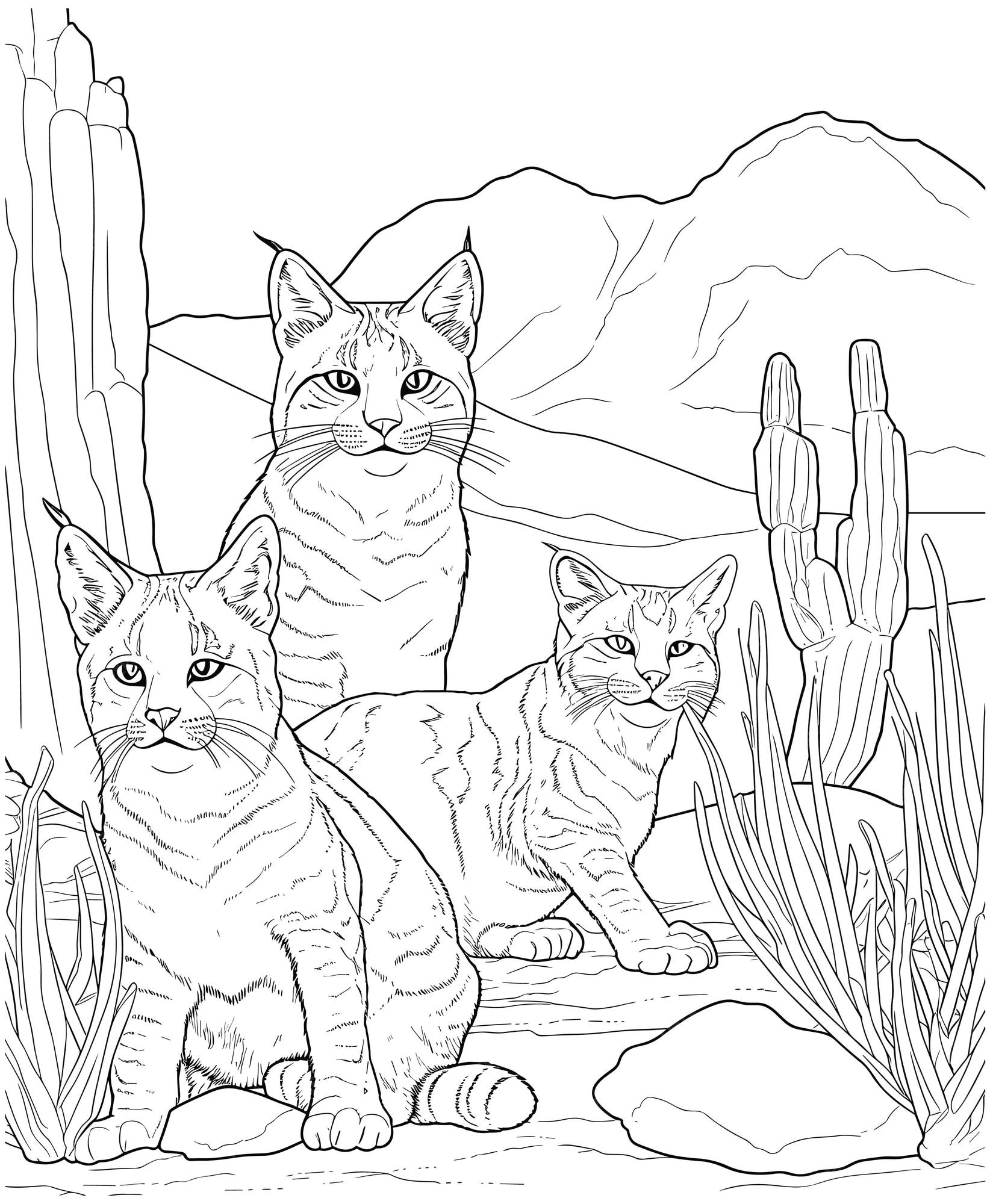 Premium Vector | Lynx coloring pages ...