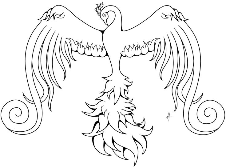 Swirly Phoenix | Bird coloring pages ...