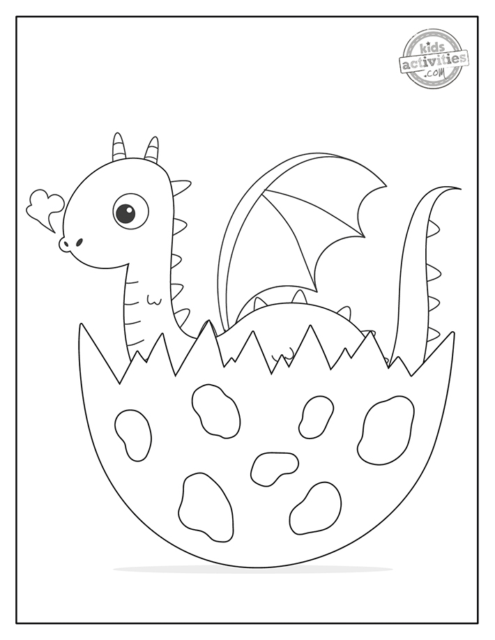 Cute Printable Baby Dragon Coloring Pages | Kids Activities Blog
