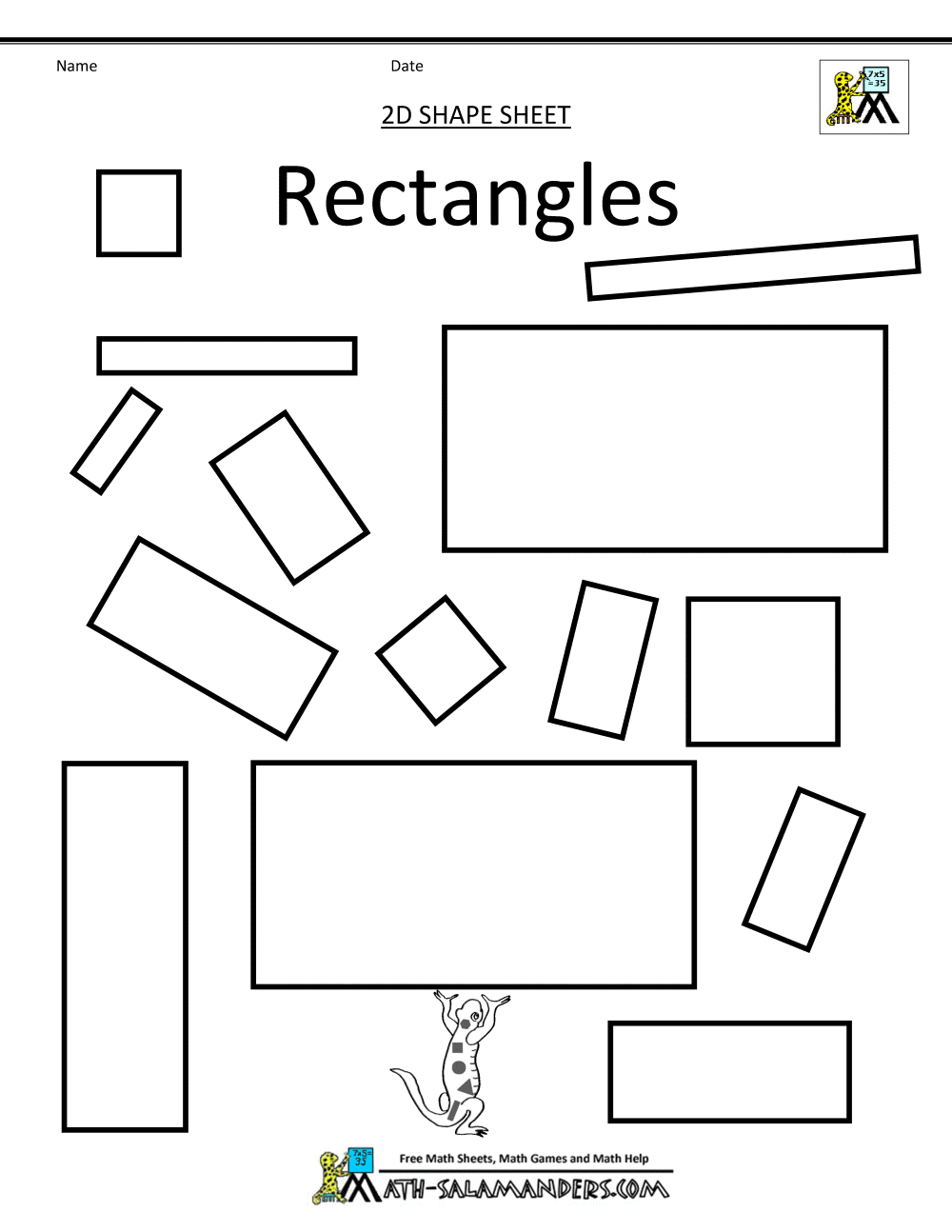 Rectangle Shape Worksheets for Kindergarten - Get Coloring Pages