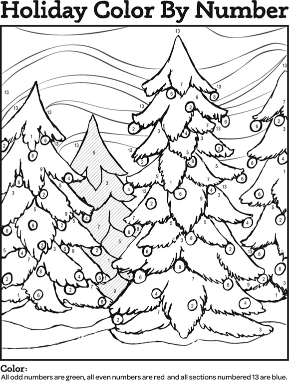 Color By Number Winter Coloring Page ...