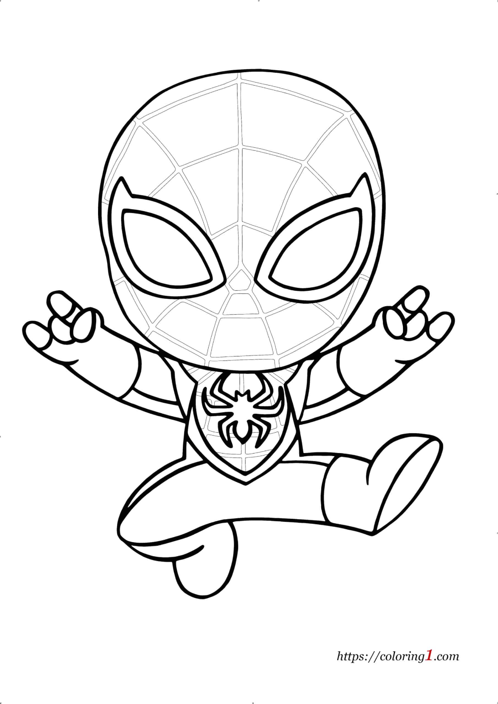 Cute Miles Morales Spiderman Coloring ...