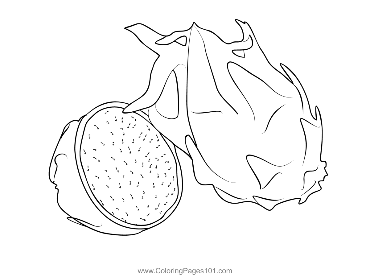 Dragon fruit coloring pages, dragon ...