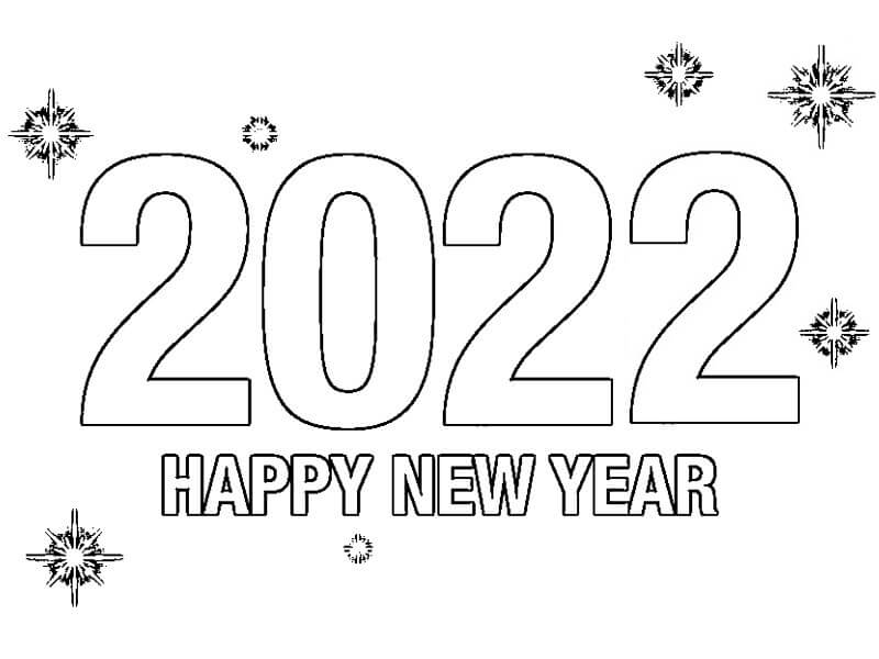 Free Happy New Year 2022 Coloring Page - Free Printable Coloring Pages for  Kids