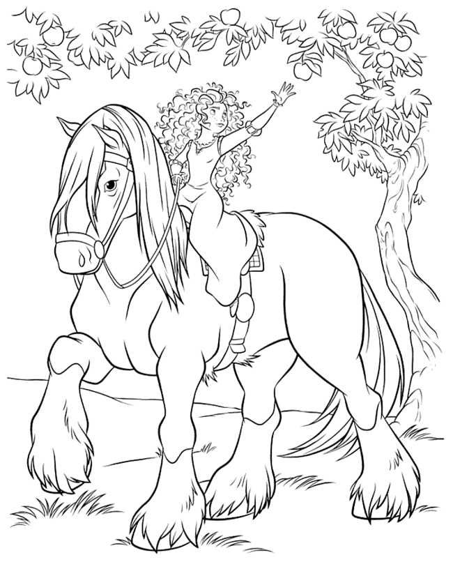 Brave Coloring Pages - Best Coloring Pages For Kids | Horse coloring pages,  Princess coloring pages, Disney princess coloring pages