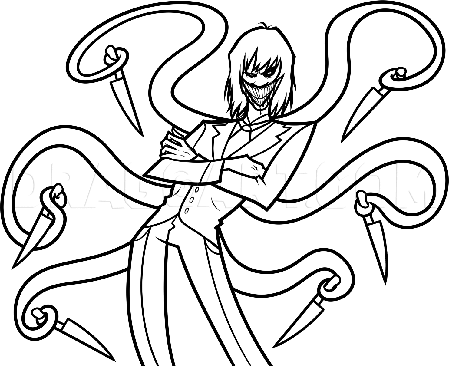 jeff the killer coloring pages to print