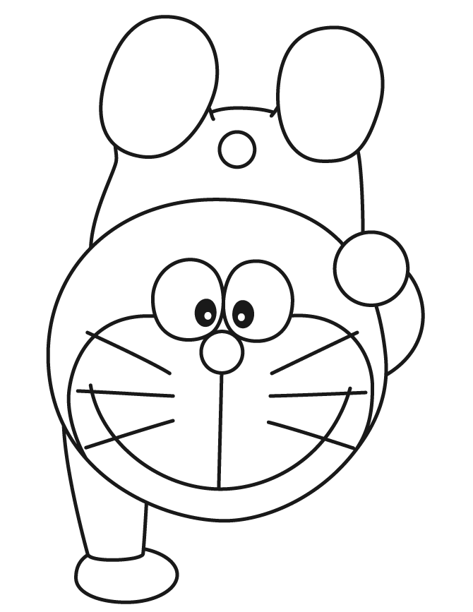 Doraemon Handstand Exercise Coloring Page | H & M Coloring Pages