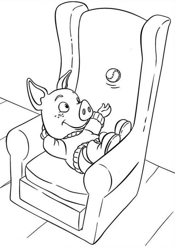Jakers Piggley Sitting at Couch in Piggly Wiggly Coloring Pages ...