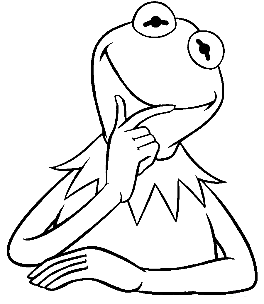 Kermit The Frog Funny Coloring Pages For Kids #gE5 : Printable ...