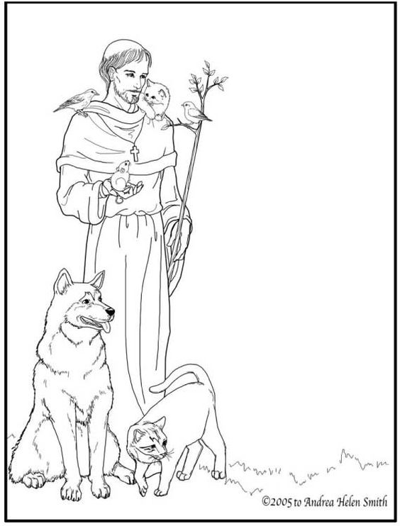 St. Francis of Assisi Catholic coloring page