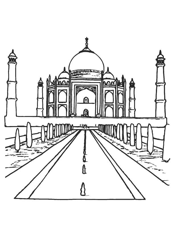 Taj Mahal Coloring Page. in india supercoloring com. pinterest ...