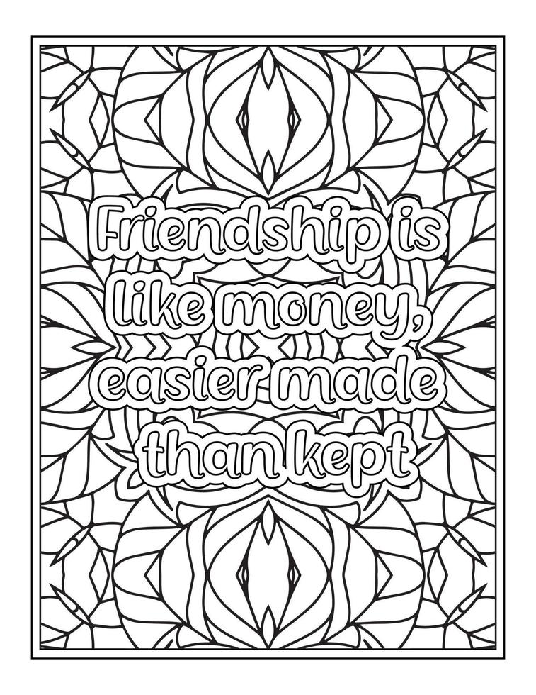 Best Friend Quotes Coloring Book, Quotes coloring Page 8865485 Vector Art  at Vecteezy